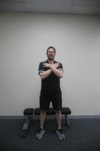 How to do a chair squat / box squat - step 1 front view